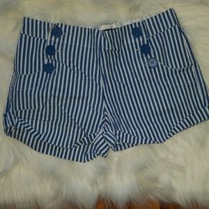 On Fire/American Brand blue & white striped shorts